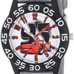 Disney Boy’s ‘Cars’ Quartz Plastic and Nylon Casual Watch, Color:Grey (Model: WDS000022)