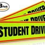 Bigtime Designs SD10 New Student Driver Magnet Car Signs for the Novice or Beginner, Better than a Decal or Bumper Sticker Reflective Magnetic, Large, 12″ L, Diamond Grade Safety Yellow, 3 Count