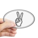 CafePress – Peace Sign Oval Sticker – Oval Bumper Sticker, Euro Oval Car Decal