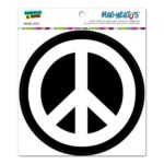 Peace Sign Symbol White Black – Circle MAG-NEATO’S™ Automotive Car Refrigerator Locker Vinyl Magnet
