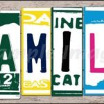 FAMILY License Plate Art Wood Pattern Novelty License Plate Tag Sign