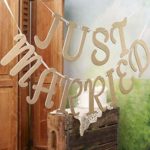 Just Married Gold Sparkle Wedding Banner Sign Garland Decoration Bride and Groom