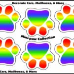 Imagine This 1-3/4-Inch by 1-3/4-Inch 6 Mini Paws Car Magnet, Rainbow