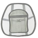 FOMI Lumbar Back Support for Car and Office Chair. Mesh, Breathable, Massage Bead for Extra Comfort, Elastic Tension. Alleviates Lower Back Pain & Promotes Healthy Posture, Corrects Spinal Alignment.