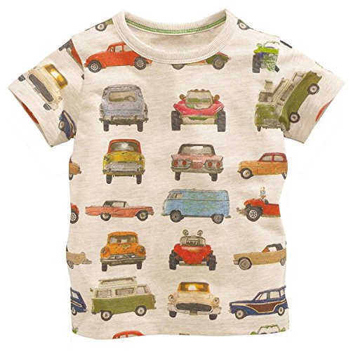 Metee Dresses Boy’s Short Sleeve Cotton T-Shirts Car Print Tops Size 6 ...