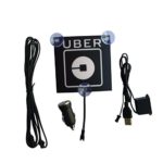 LED Uber Sign Car Window Light with Suction Cups USB 8 Feet Extension Cable + Car Charger