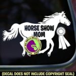 HORSE SHOW MOM 1st PLACE Ribbon Horse Show Decal Vinyl Sticker Horses Laptop Window Car Trailer Wall Sign WHITE