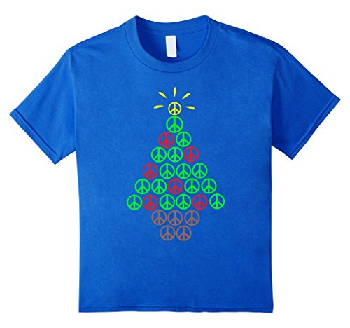 PEACE SIGN Christmas Tree T-Shirt | Hippies Xmas Shirts