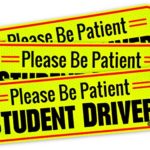 Custom Autos Car Bumper Magnet – 3-Pack Premium Quality Please Be Patient Student Driver Effective Bumper Decal Neon Yellow