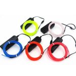 5-Pack El Wire Set, Multi-Color ( Blue,Green, Red,White, Pink ) Neon Light with Battery Pack Neon Glowing Strobing Electroluminescent Wire