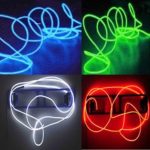 4 Pack – TDLTEK 15Ft Neon Glowing Strobing Electroluminescent Wire /El Wire(Blue, Green, Red, White) + 3 Modes Battery Controllers