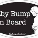 Baby Bump on Board Elizabeth Car Magnet (Elizabeth Black & White Oval)