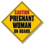 GHaynes Distributing Pregnant Woman On Board Caution Sign shaped Sticker Decal (mom baby car safety) 5 x 5 inch