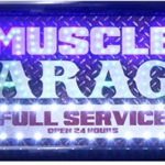Crystal Art Muscle Garage Full Service Open 24 Hours LED Signs