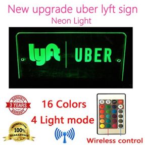 Uber Lyft Sign LED Light Logo Decal Glow Accessories Remote Intelligent ...