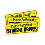 Student Driver Magnet Please Be Patient Safety Sign (Reusable) Premium Quality Reflective Warning Student Driver Bumper Safety Sign?3Pack?