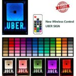 ZPO Uber Sign, LED Logo Light,Decal Glow Accessories, Wireless Control,Remote Intelligent Control 16 Glowing Colors 4 Control Modes, Uber Lyft Sign Light Up Sticker For Car,30M Wide signal coverage