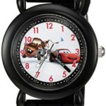 Disney Boy’s ‘Cars’ Quartz Plastic and Silicone Casual Watch, Color:Black (Model: WDS000001)
