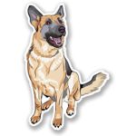 2 x 10cm/100mm Alsatian German Shepherd Dog Vinyl Sticker Decal Laptop Travel Luggage Car iPad Sign Fun #4304