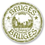 2 x 15cm- 150mm Bruges Belgium Vinyl SELF ADHESIVE STICKER Decal Laptop Travel Luggage Car iPad Sign Fun #6100