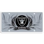 Oakland Raiders Flame License Styrene NFL Plate Car Sign Tag Officially Licensed NFL Merchandise