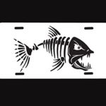 Custom License Plate White Fish Sceleton Bone Scull Auto Car Tag Sign Personalized 6″ X 12″