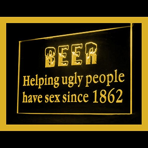 Beer Helping Ugly People Have Sex Swanky Compassion Led Light Sign 170128 Color Yellow 