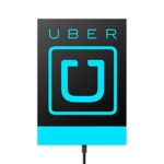 Uber Sign Car Stickers 12V Cigarette Powered Blue Light