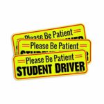 PureSight Student Driver Magnet Sign (3-Pack) Advanced Reflective Safety Surface | Day and Night Teen Driving Visual | Reusable, Removable Yellow Magnetic Bumper Sticker