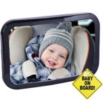 CARTMAN Baby Car Mirror 360 Adjustable & Double Straps with Baby on Board Sign