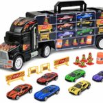 Click N’ Play Transport Car Carrier Truck ,Loaded with Cars, Road Signs and More. Hold Up to 28 cars. Jumbo 22″ Long