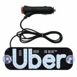 DONJON, LED Light Sign Logo,Uber Flashing Hook on Car Window with DC12V Car Charger Inverter(Green) for Rideshare Driver Uber Light up Sign (Uber-Green)