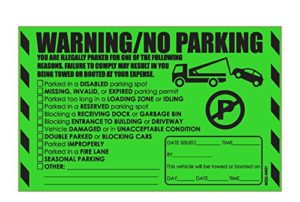 Parking Violation Stickers for Cars (Fluorescent Green) – 50 Illegal