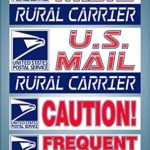 Set of 4 U.S. Mail Delivery Magnetic Signs Rural Delivery Carrier Magnet 6″X12″ and 3″x12″ USPS