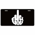 Eprocase License Plate Cover Fuck You License Plate Novelty Tag Funny Meatl Decorative Auto Car Tag Sign Front License Plate 2 Holes 11.8″ X 6.1″