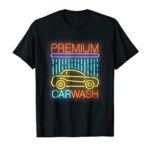 80s Retro Neon Sign Premium Car Wash T-Shirt 80’s Auto Gift