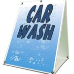 Car Wash Sidewalk A Frame 18″x24″ Outdoor Vinyl Retail Sign Car Care Clean