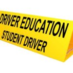 ComplianceSigns Corrugated Plastic Student Driver Car Topper, 30 x 10 with English, Yellow