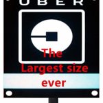 DTXDTech UBER Sign Glow LED Light Logo Decal Stickers with Bigger Size High Light 4 Larger Suction Cup Removable for Rideshare Driver UBER Light Up Sign