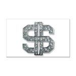 Rectangle Car Magnet Bling Dollar Sign