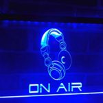 On Air Headphone Headset Studio Neon Sign for Your Store 11.8inch x 7.8inch – Blue Colour