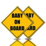 Zento Deals 2 Pack of Baby on Board Reflective Magnetic Signs