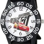 DISNEY Boys Cars 3 Lightning Analog-Quartz Watch with Plastic Strap, Black, 15 (Model: WDS000291