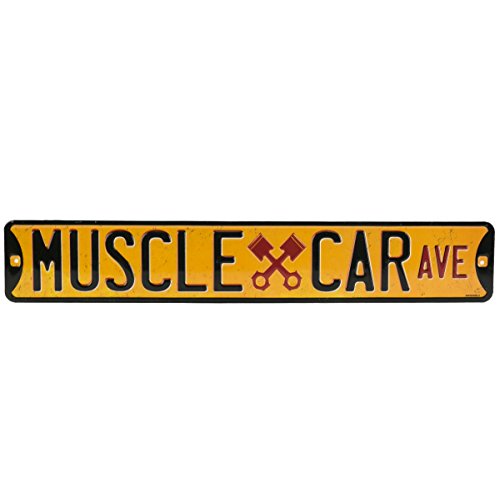 Open Road Brands Muscle Car Ave Embossed Street Tin Sign 