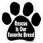 Imagine This Paw Car Magnet, Rescue is Our Favorite Breed, 5-1/2-Inch by 5-1/2-Inch