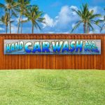 Hand CAR WASH and Detail Extra Large 13 oz Heavy Duty Vinyl Banner Sign with Metal Grommets, New, Store, Advertising, Flag, (Many Sizes Available)