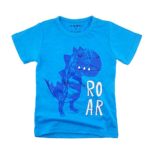 ALALIMINI Toddler Boys&Girls Summer T-Shirts Crew Neck Cotton Strip Dinosaur Crocodile Lion Car Tees 2T 3T 4T 5