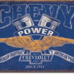 New Chevrolet Chevy Power 16″ x 12.5″ (D2199) Weathered Antique Appearance Advertising Tin Sign