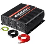 POTEK 2000W Power Inverter Three AC Outlets 12V DC to 110V AC Car Inverter with USB Port