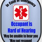 Hard of Hearing Deaf Cochlear Implant Medical Alert Safety Decal Sticker